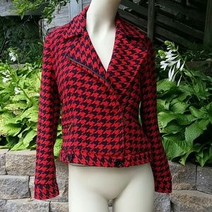 Tommy Hilfiger Red and Navy Cropped Peacoat Jacket